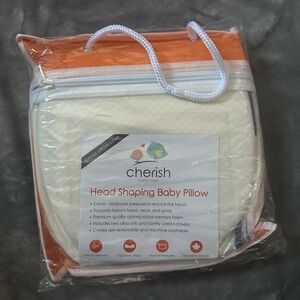 Head Shaping Baby Pillow - Cream and Orange